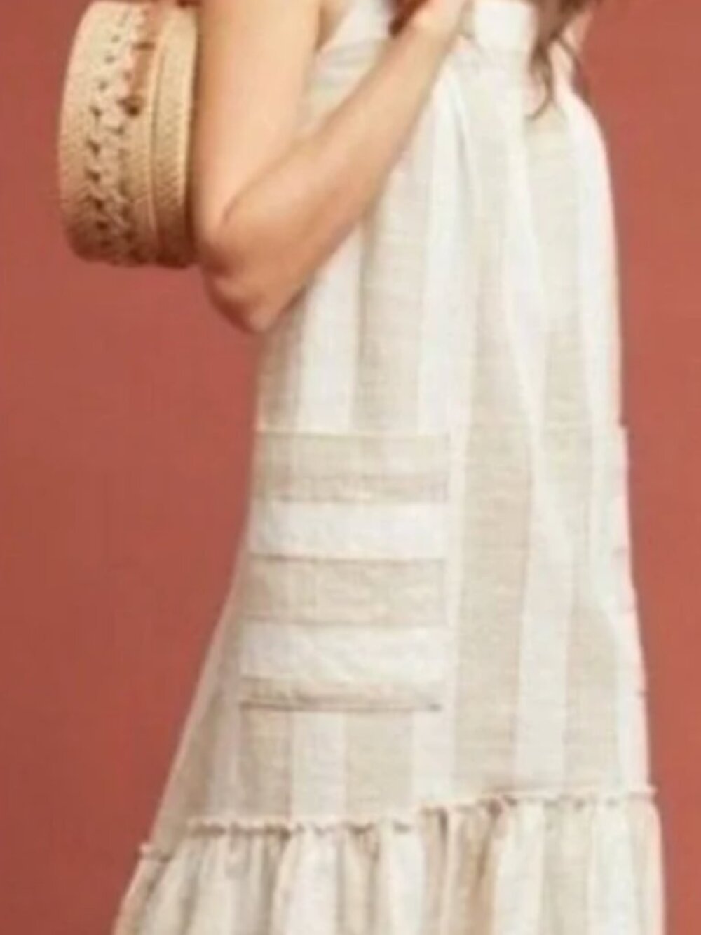 by Anthropologie Maeve Tan Tonal Striped Midi Dress - Picture 2 of 6